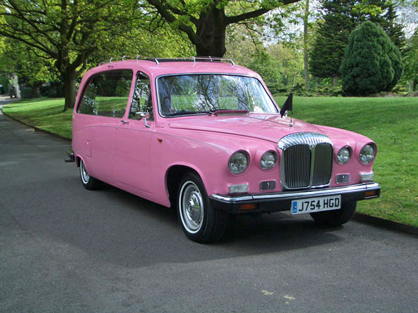 Pink Daimler Hearse